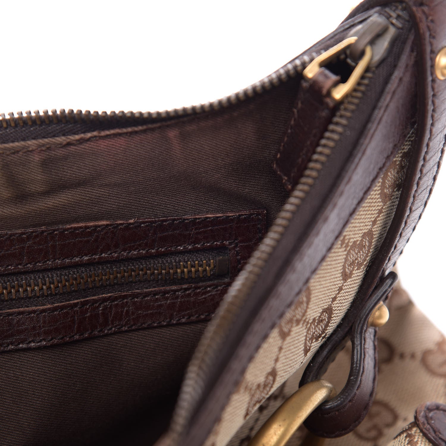 Gucci Monogram Horsebit Hobo Brown 9 of 17