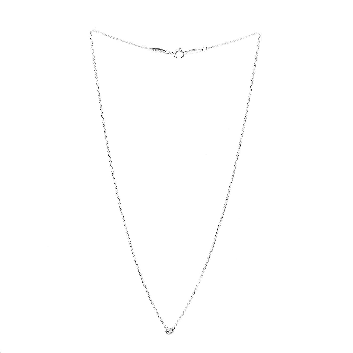 Sterling Silver Diamond .05ct Elsa Peretti Diamonds by the Yard Pendant Necklace