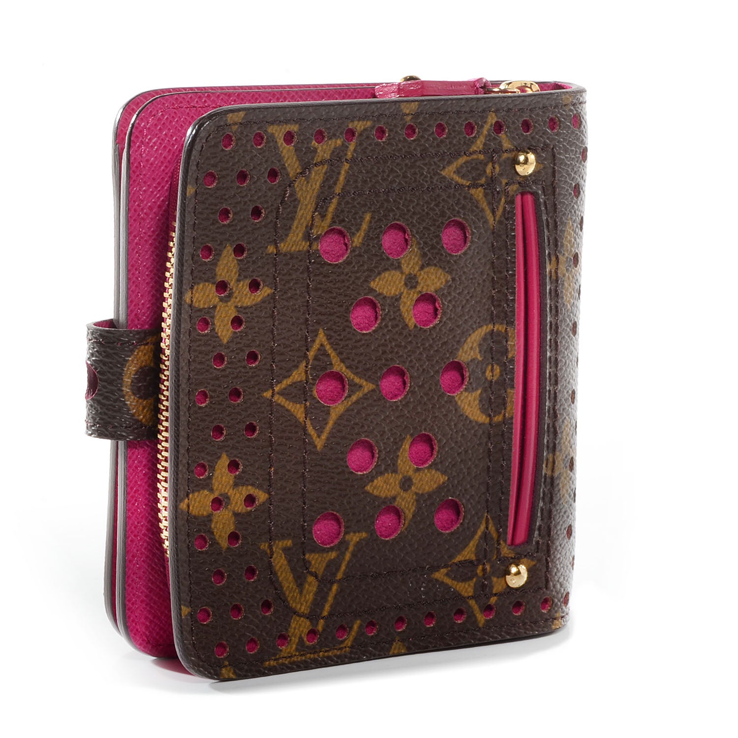 Louis Vuitton Monogram Perforated Compact Zipped Wallet Fuchsia 3 of 7