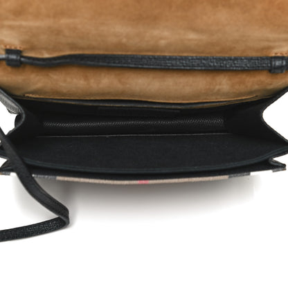 Burberry Derby Calfskin House Check Small Macken Crossbody Bag Black 5 of 12