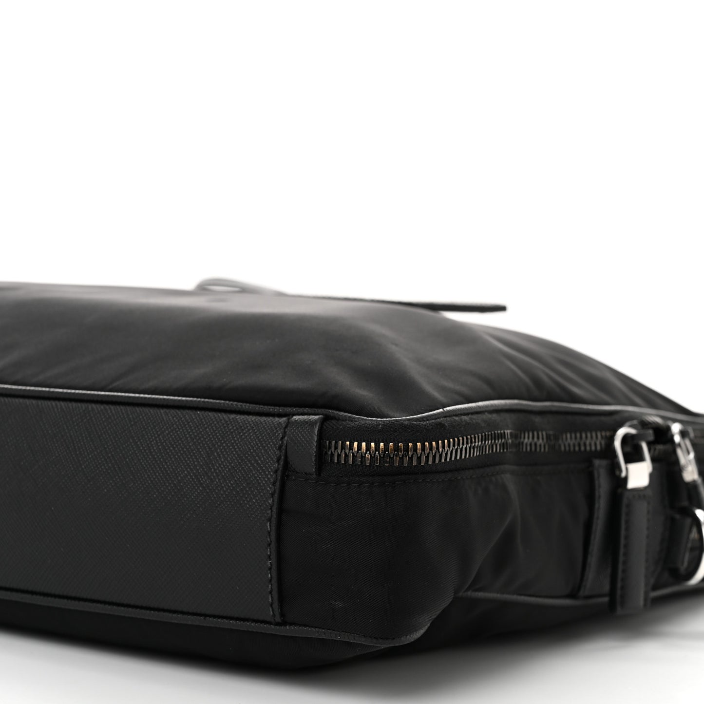 Tessuto Nylon Saffiano Briefcase Black