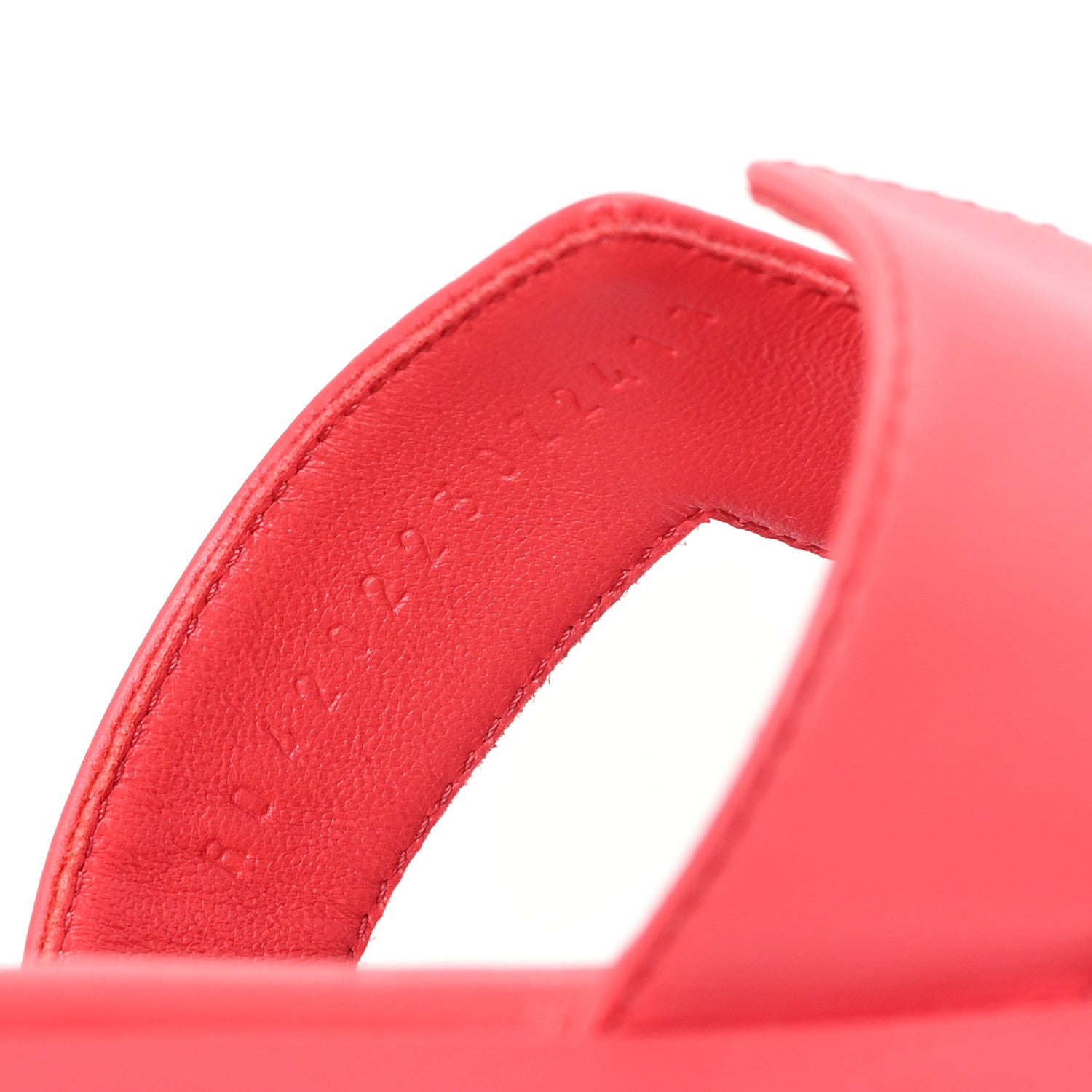 Hermes Box Calfskin Oran Sandals 38.5 Rouge Grenadine 9 of 10
