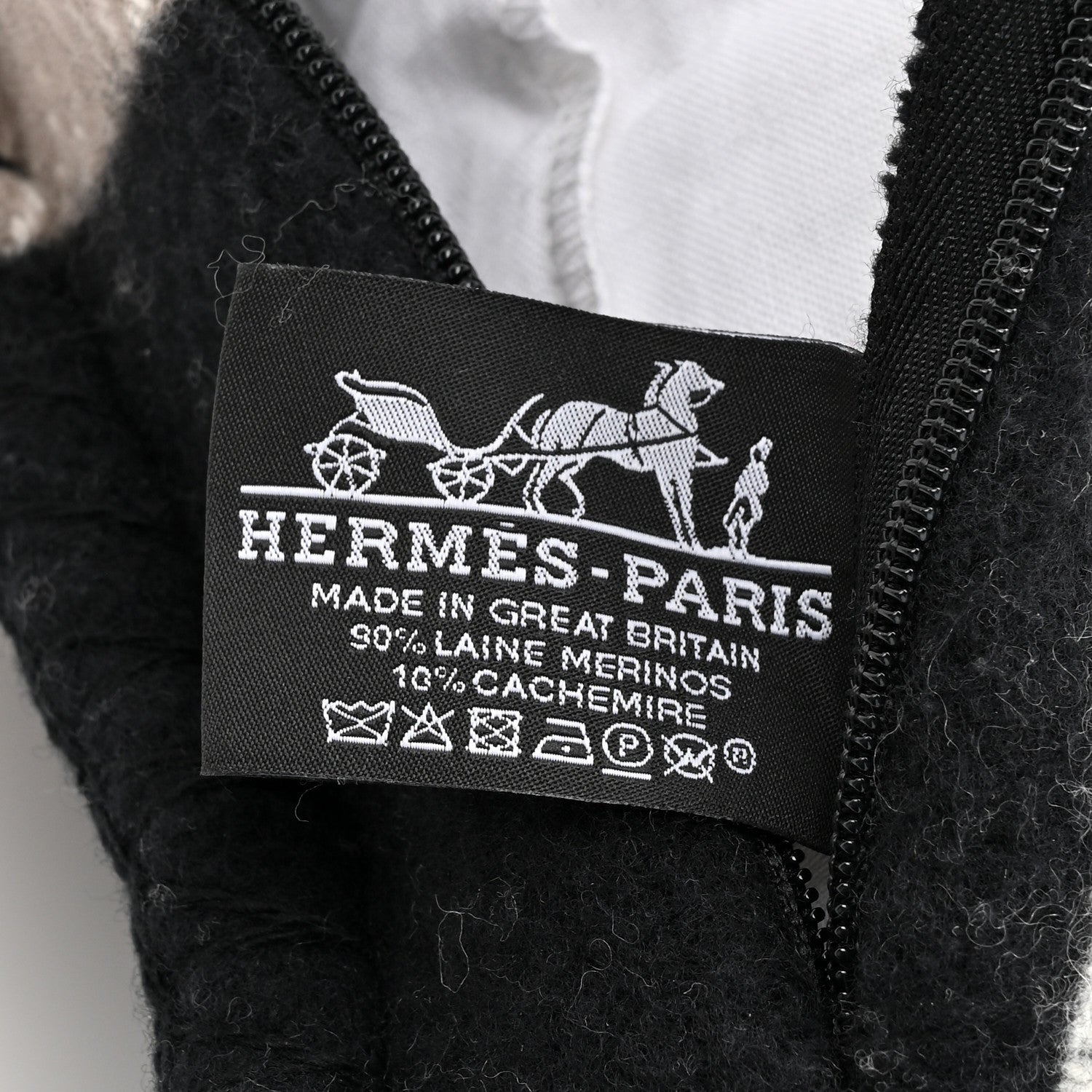 Hermes Wool Cashmere Avalon III Pillow PM Ecru Black 5 of 5
