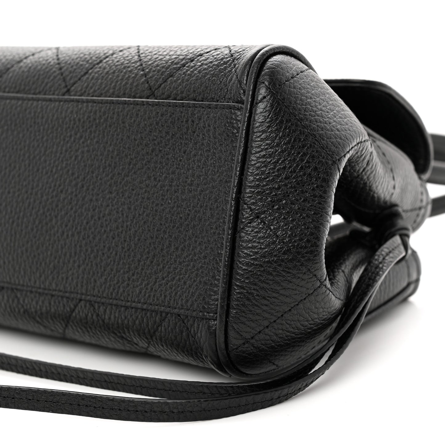 Grained Calfskin Urban Essentials Small Shopping Bag Black