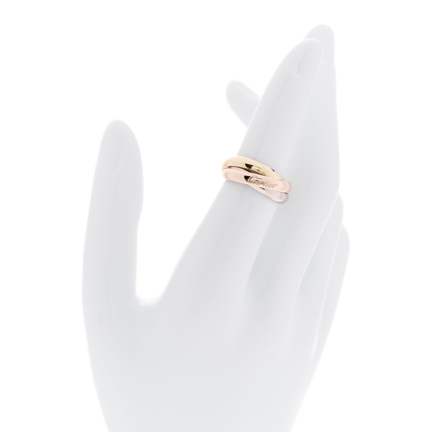Cartier 18K Pink Yellow White Gold Classic Trinity Ring 52 6 2 of 5
