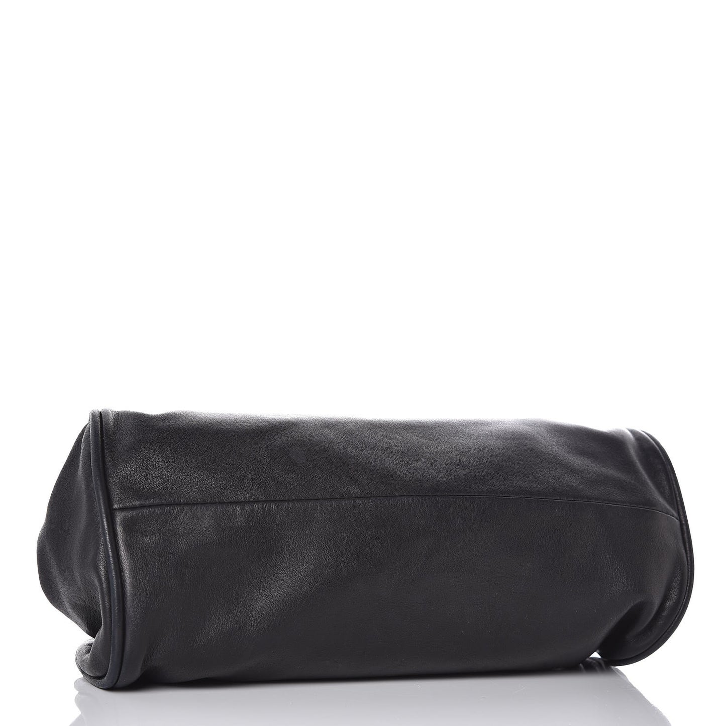 Lambskin Chain Embellished Frame Tote Black