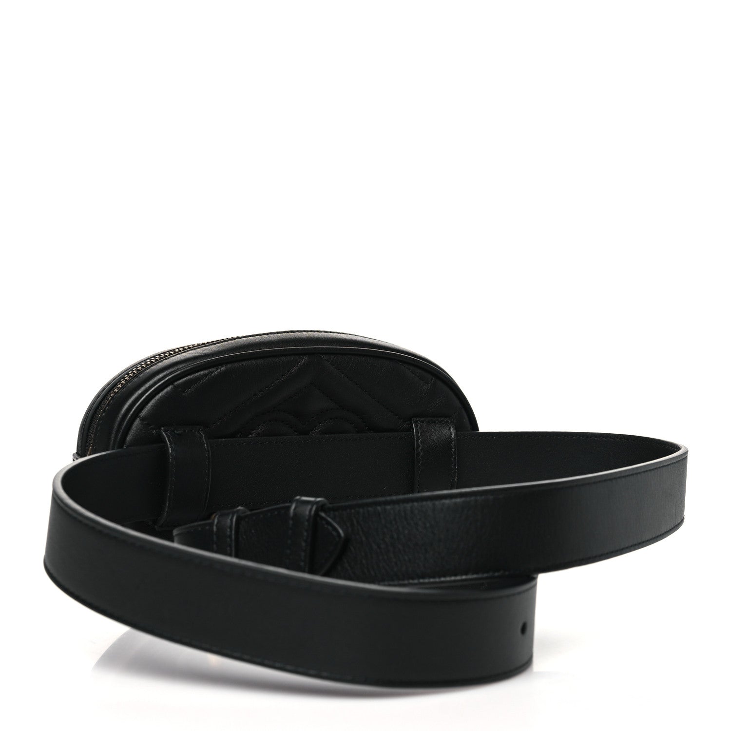 Gucci Calfskin Matelasse GG Marmont Belt Bag 95 38 Black 3 of 11
