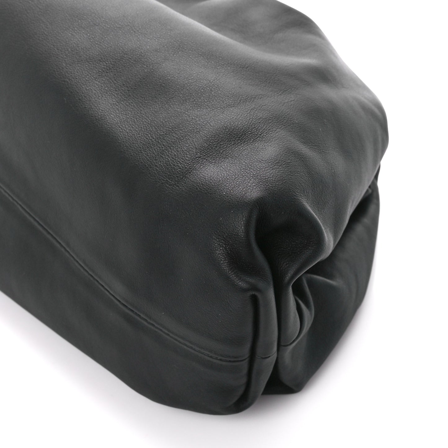 Smooth Butter Calf The Pouch Oversized Clutch Black