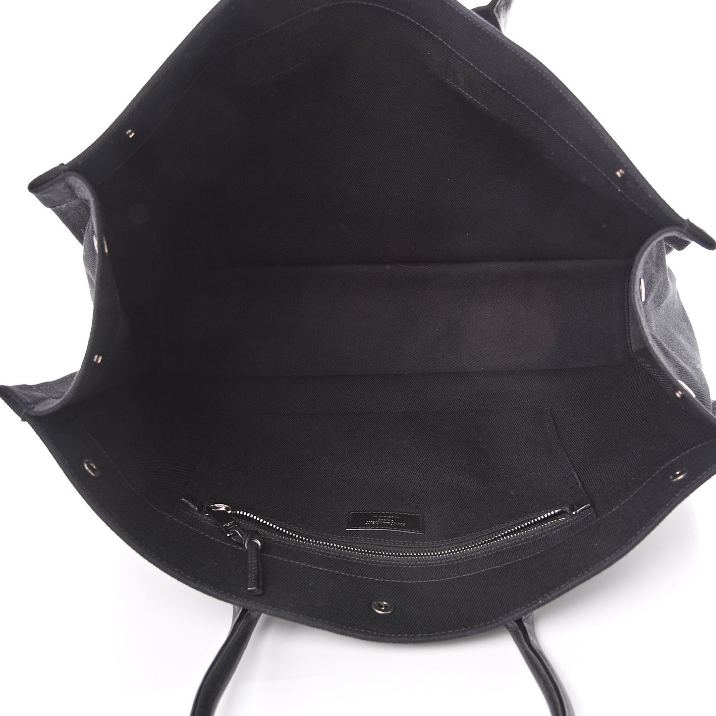 Linen Calfskin Rive Gauche Tote Black