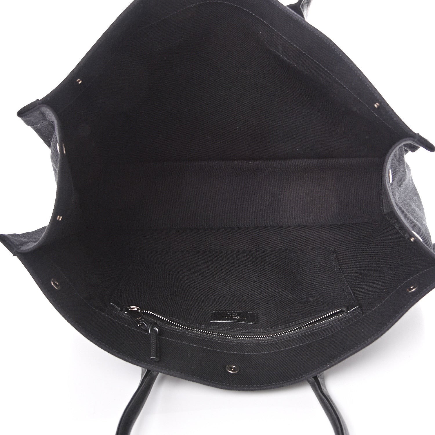 Saint Laurent Linen Calfskin Rive Gauche Tote Black 4 of 11