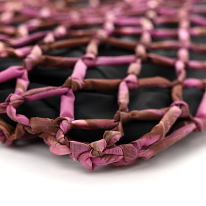 Prada Tessuto Nylon Net Tote Black Pink 9 of 9