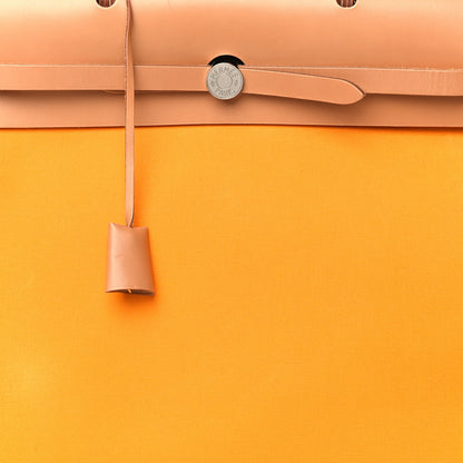 Hermes Vache Hunter Toile Herbag Zip 39 MM Jaune D'or Natural 8 of 11