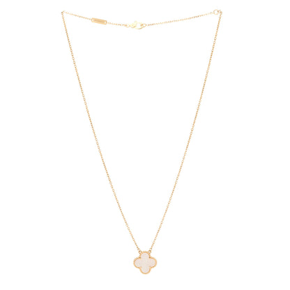 Van Cleef & Arpels 18K Yellow Gold Mother of Pearl Vintage Alhambra Pendant Necklace 3 of 5