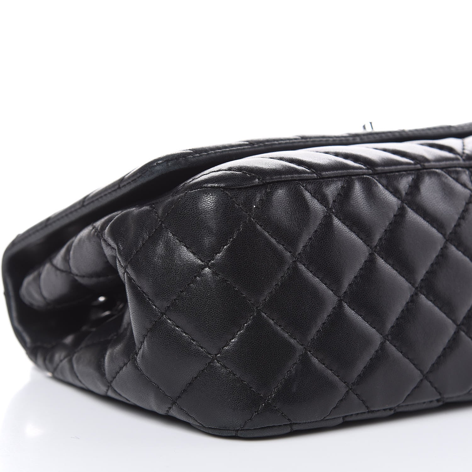 Chanel Lambskin Surpique Chevron Medium Single Flap Black 9 of 13
