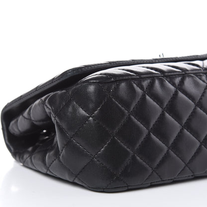 Chanel Lambskin Surpique Chevron Medium Single Flap Black 9 of 13