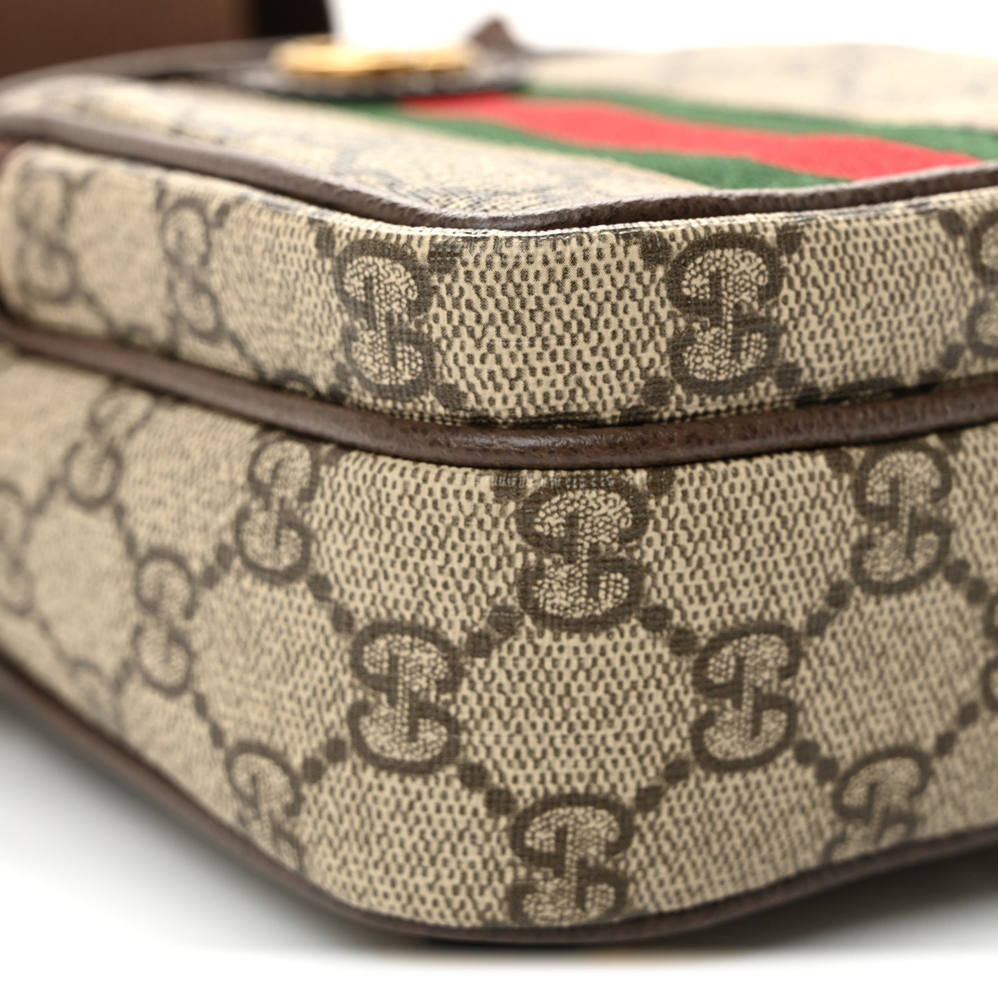 GG Supreme Monogram Web Mini Ophidia Messenger Brown