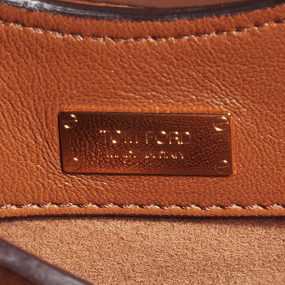 Tom Ford Ramskin Large Alix Padlock and Zip Shoulder Bag Caramel 7 of 9