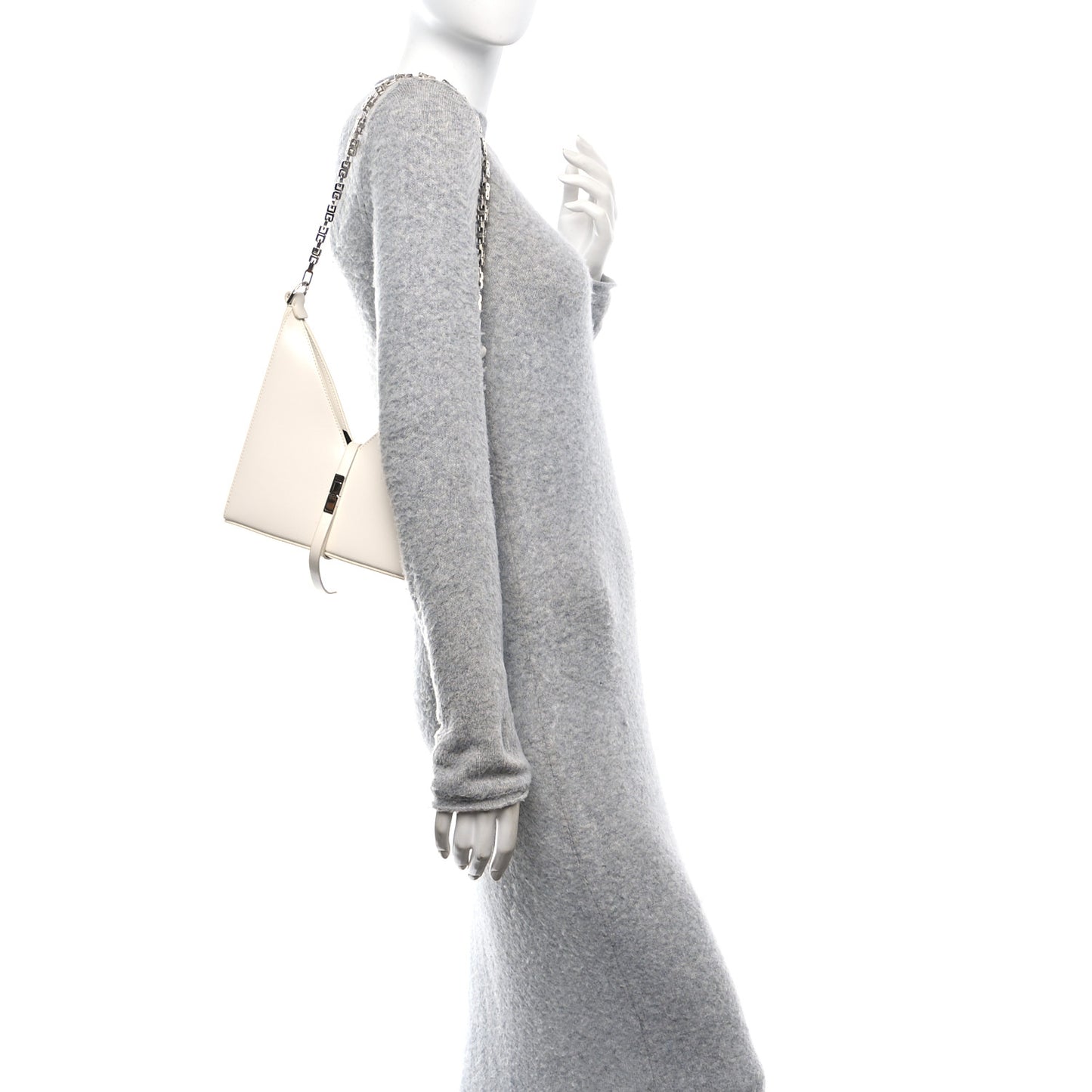 Box Calfskin Mini Cut Out Shoulder Bag Ivory