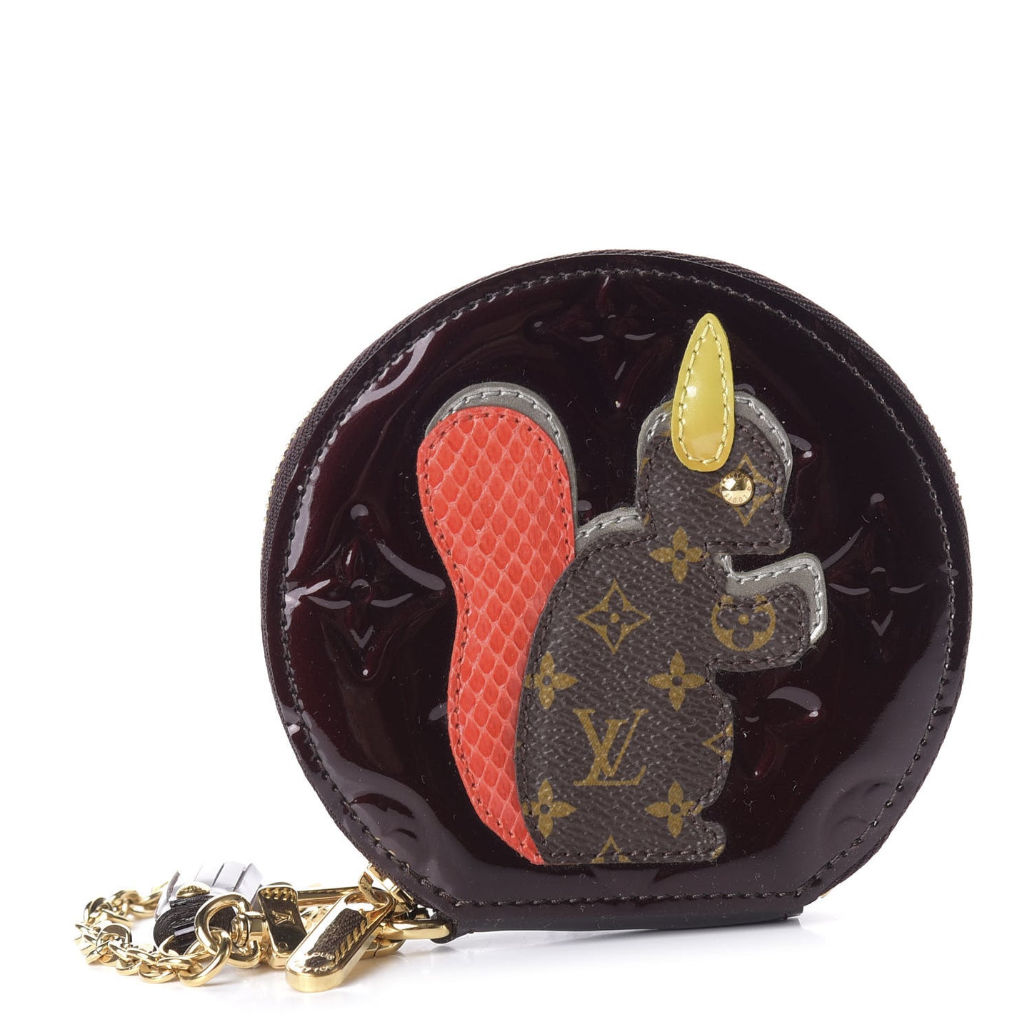 Vernis Animania Ecureuil Squirrel Round Coin Purse Amarante