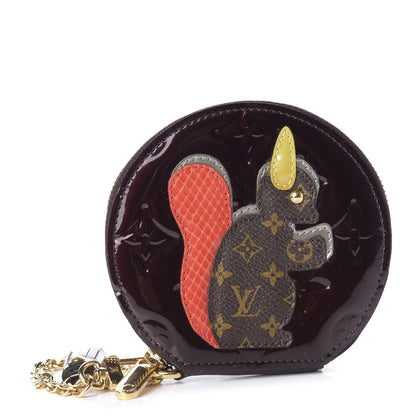 Louis Vuitton Vernis Animania Ecureuil Squirrel Round Coin Purse Amarante 1 of 7