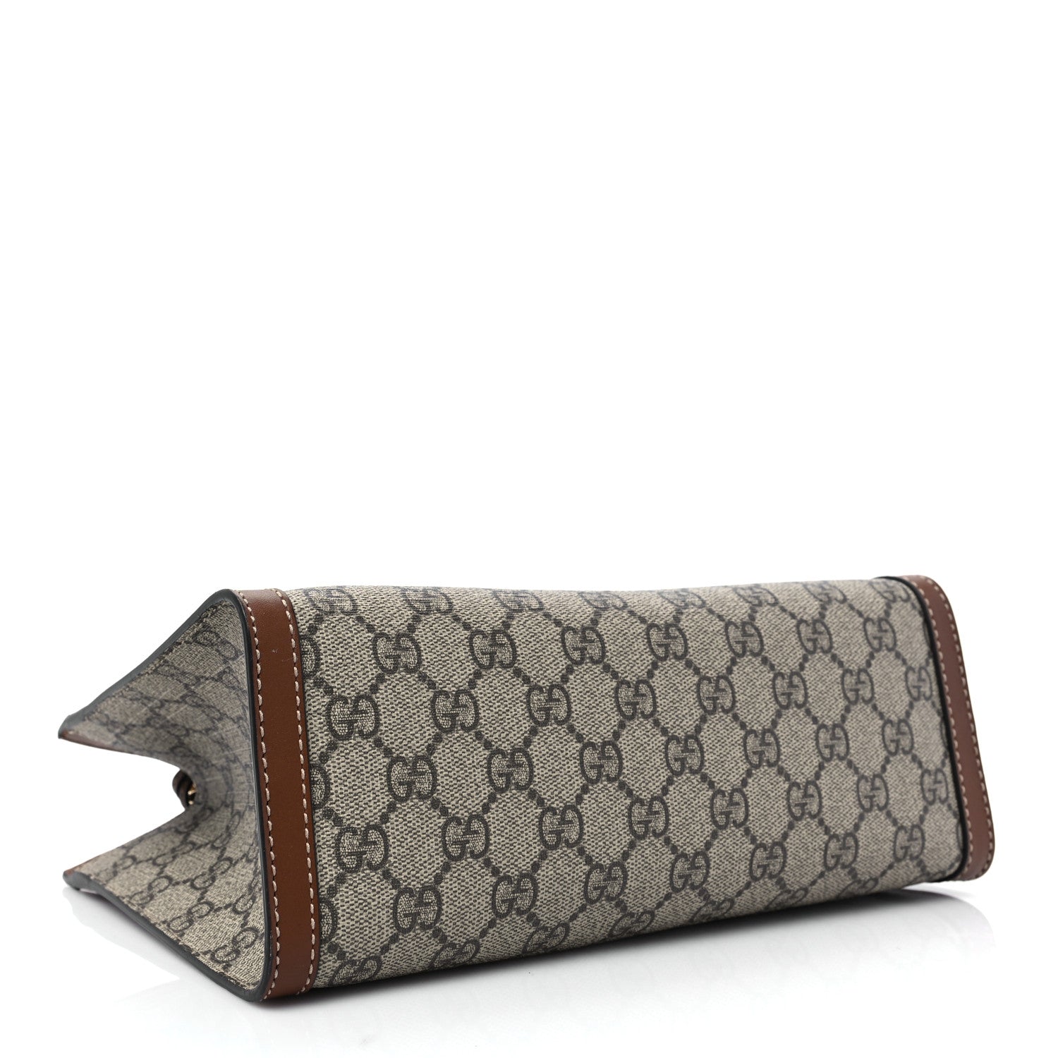 Gucci GG Supreme Monogram Calfskin Small Padlock Tote Beige Ebony Tuscany 4 of 8