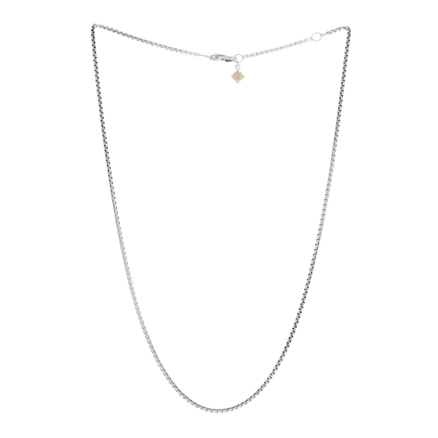 David Yurman Sterling Silver 14K Yellow Gold 1.7mm Baby Box Chain Necklace 17" 3 of 4