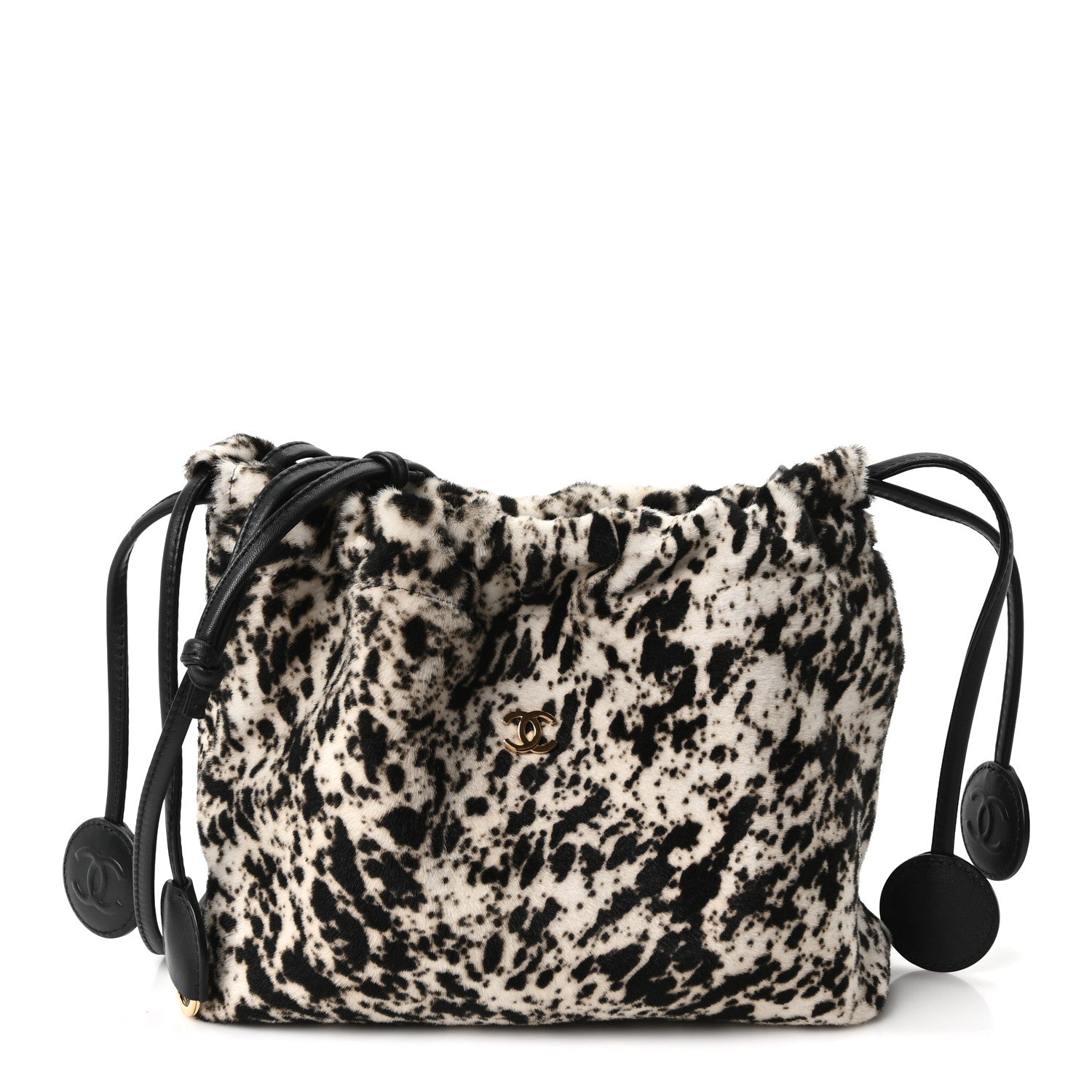 Chanel Pony Hair Printed Chic Lady Shoulder Bag  White Black 1 of 10
