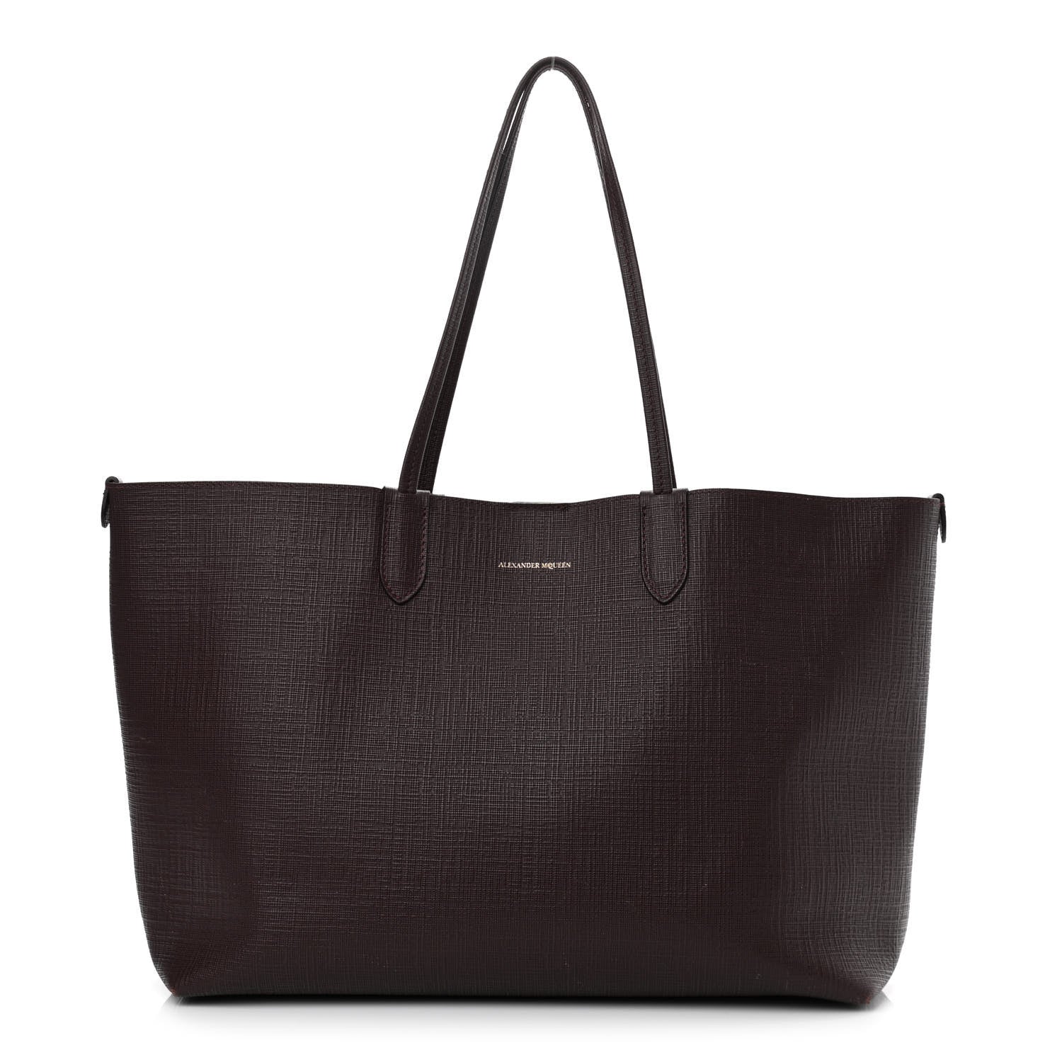 Alexander McQueen Saffiano Shopper Tote Burgundy 1 of 17