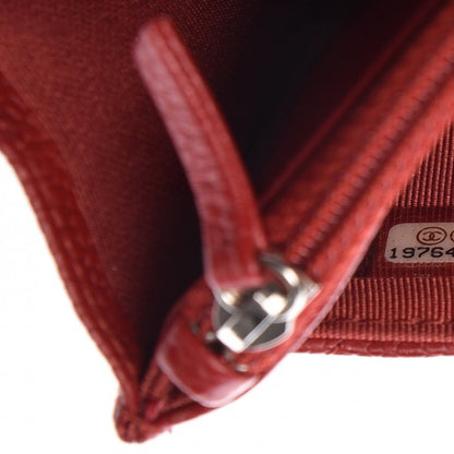 Chanel Caviar Quilted Wallet on Chain WOC Red 8 of 11