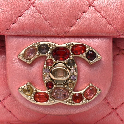 Chanel Iridescent Lambskin Quilted Precious Jewel Extra Mini Flap Pink 13 of 14