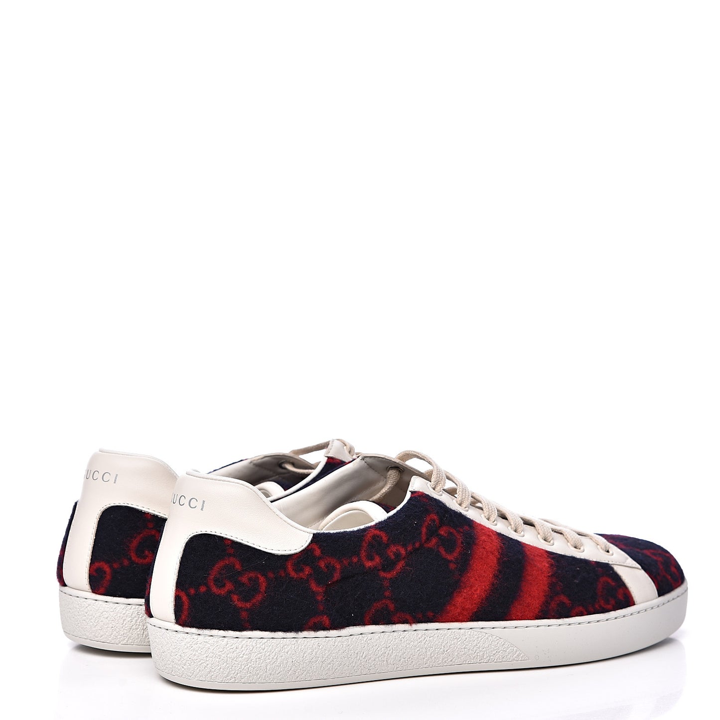 Covered Wool Big GG Monogram Mens Sneaker 13 Blue