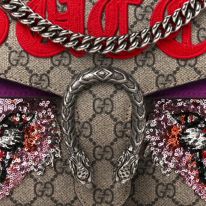Gucci GG Supreme Monogram Embroidered Small Dionysus Shoulder Bag Purple 5 of 8