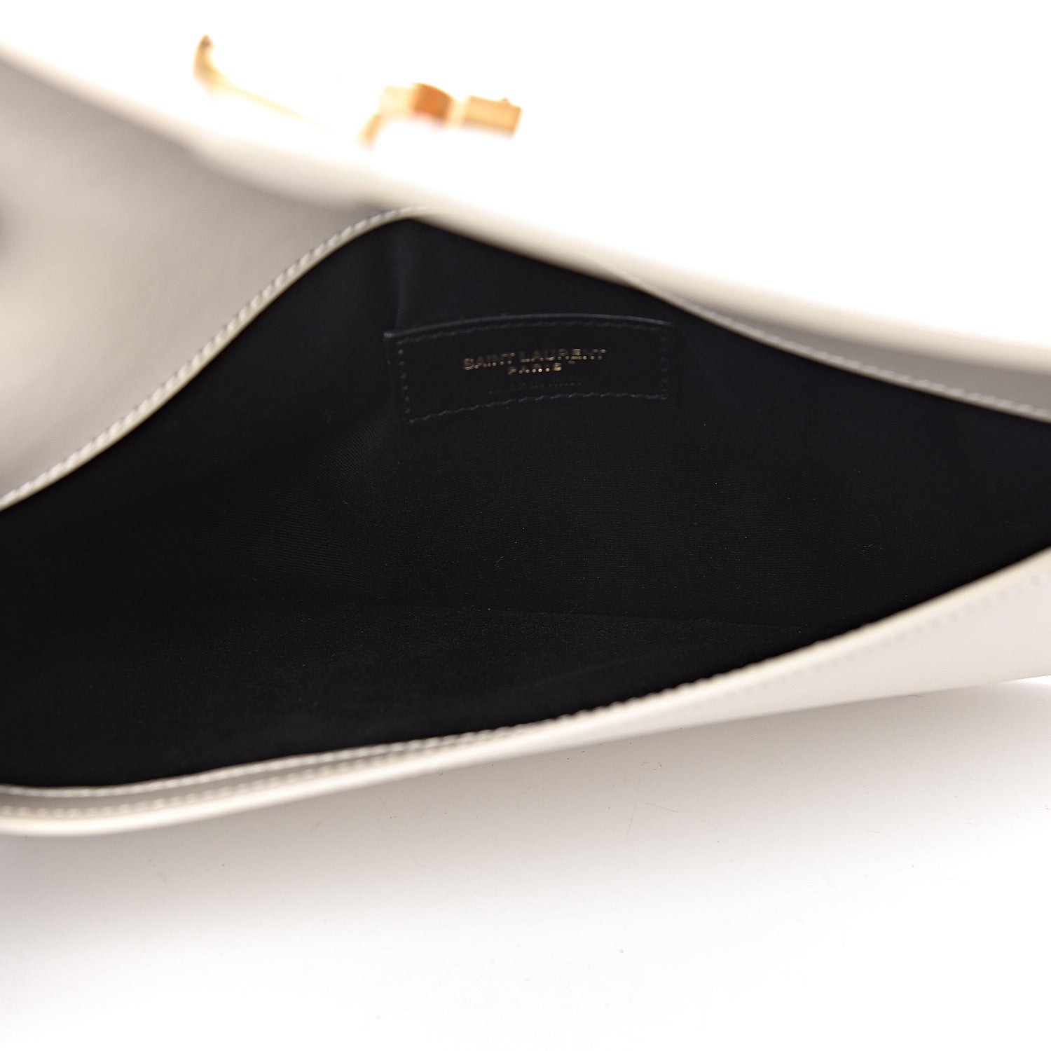 Saint Laurent Smooth Shiny Calfskin Medium Uptown Pouch Crema Soft 5 of 8