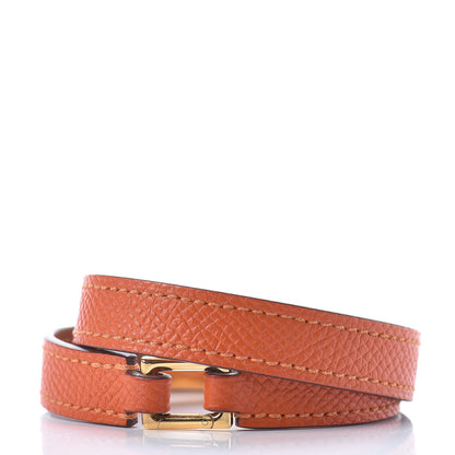 Hermes Epsom Rivale Double Tour Bracelet S Orange 3 of 6
