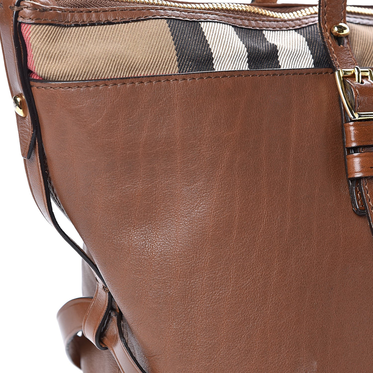 Burberry Calfskin House Check Small Salisbury Tote Brown 18 of 18