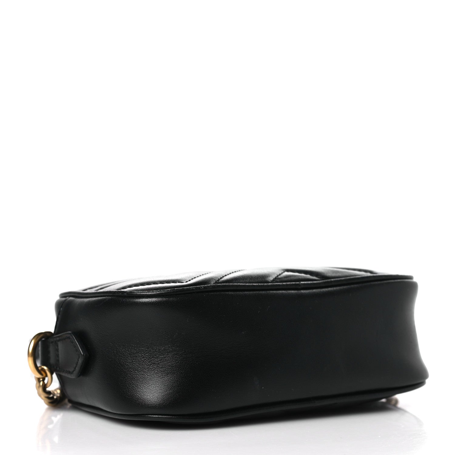 Gucci Calfskin Matelasse Mini GG Marmont Chain Shoulder Bag Black 4 of 9
