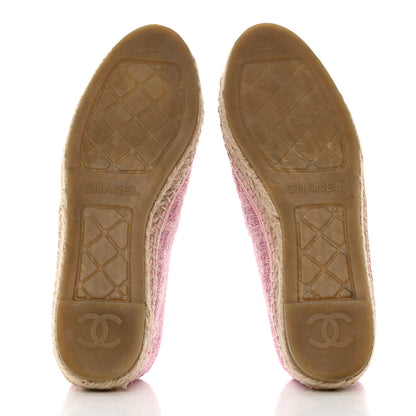 Chanel Tweed Patent CC Espadrilles 37 Pink Black 5 of 8