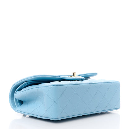 Chanel Caviar Quilted Small Double Flap Light Blue 4 of 12