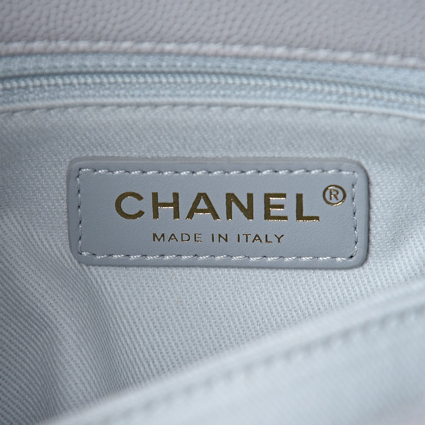 Caviar Quilted Mini Coco Handle Flap Light Grey