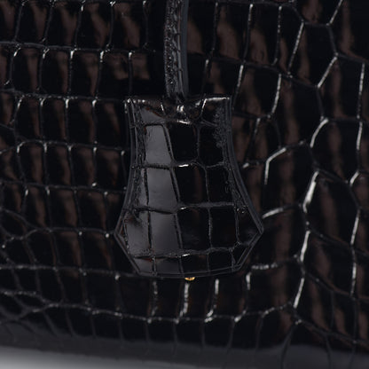 Hermes Shiny Porosus Crocodile Birkin 25 Black 33 of 35