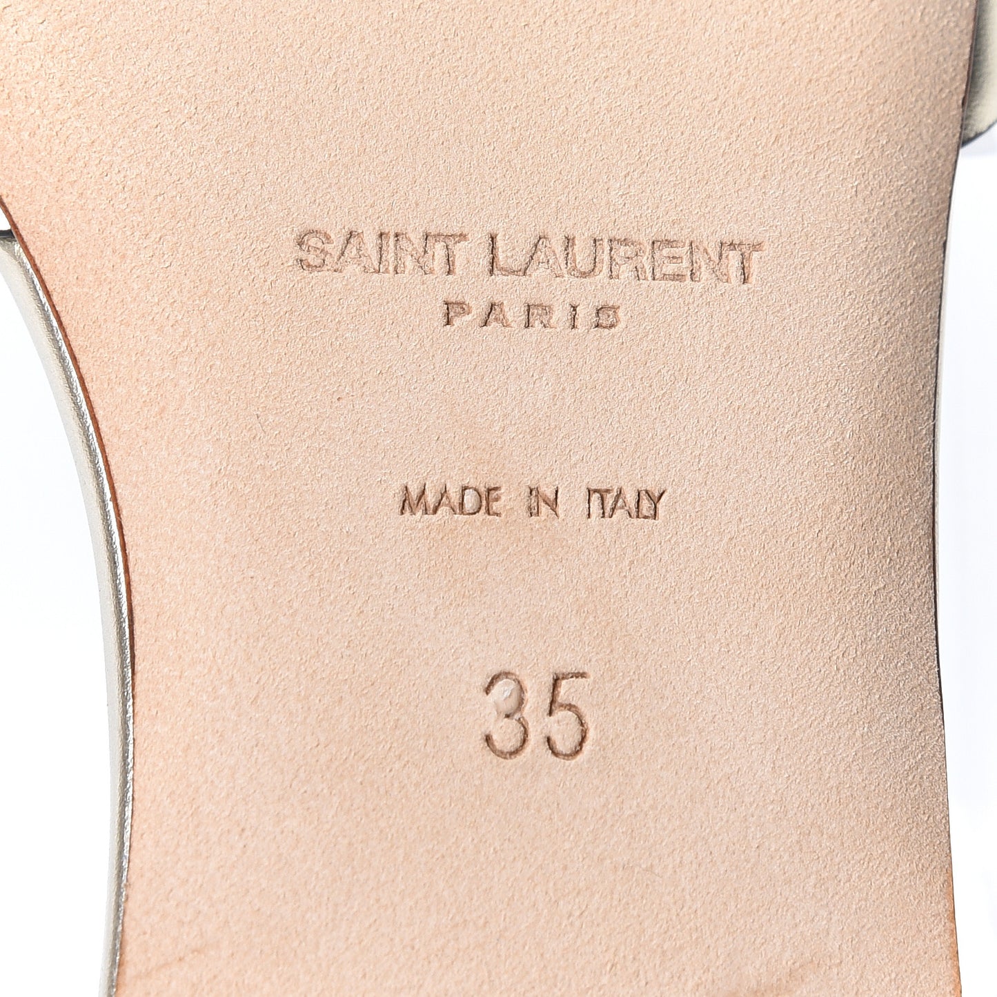 Calfskin Tribute 05 Slide Sandals 35 Gold