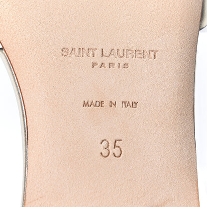 Saint Laurent Calfskin Tribute 05 Slide Sandals 35 Gold 8 of 9