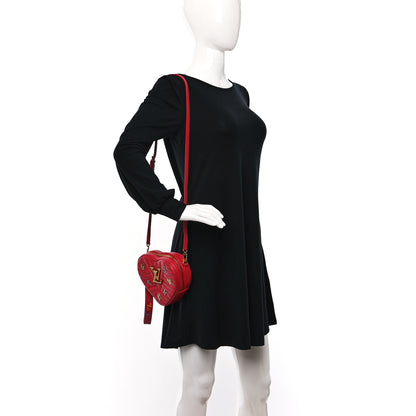 Louis Vuitton Calfskin Embellished New Wave Love Lock Heart Bag Ecarlate 3 of 7