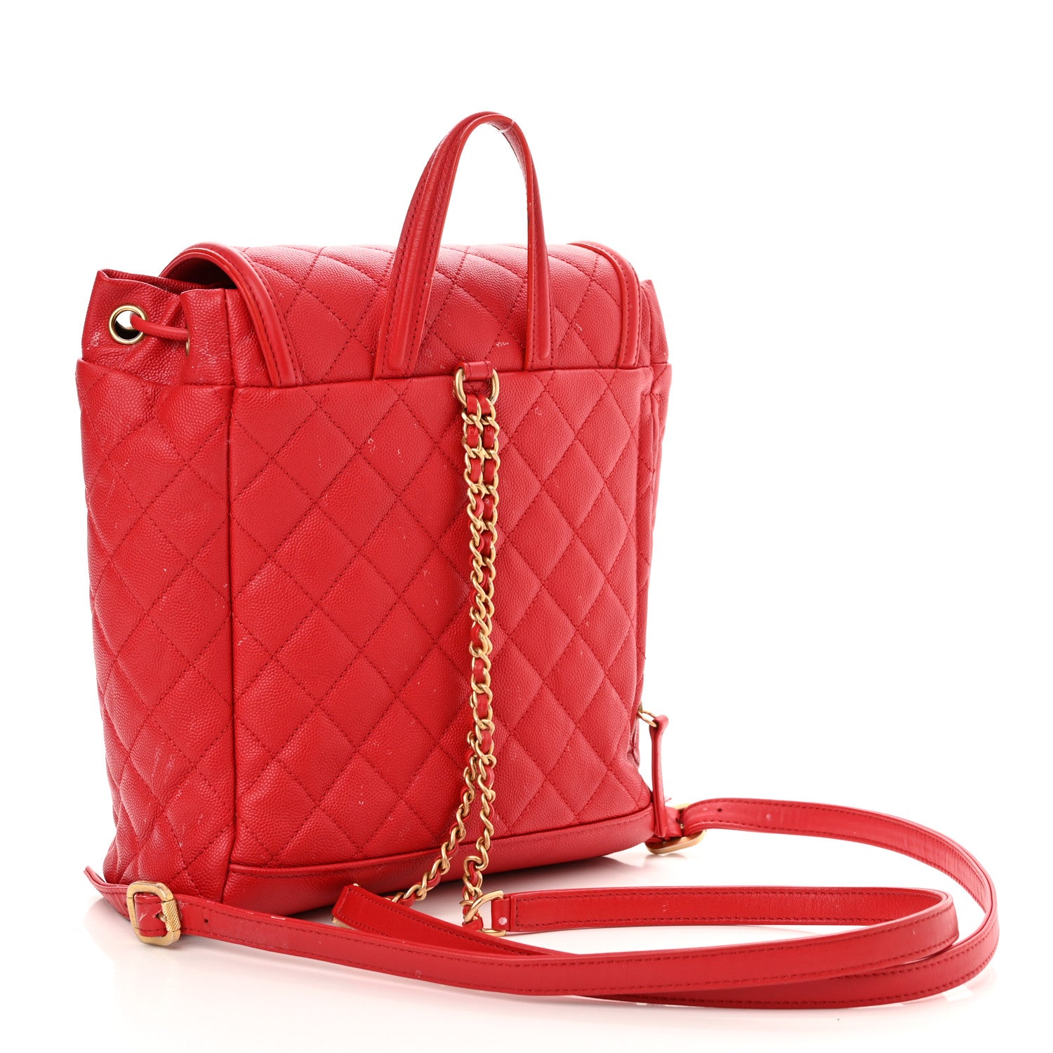 Chanel Caviar Quilted Filigree Backpack Red 2 of 19