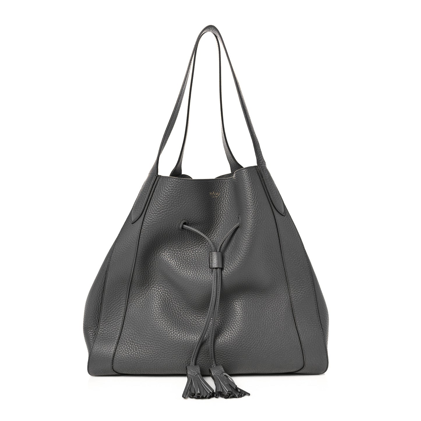 Heavy Grain Calfskin Millie Tote Charcoal