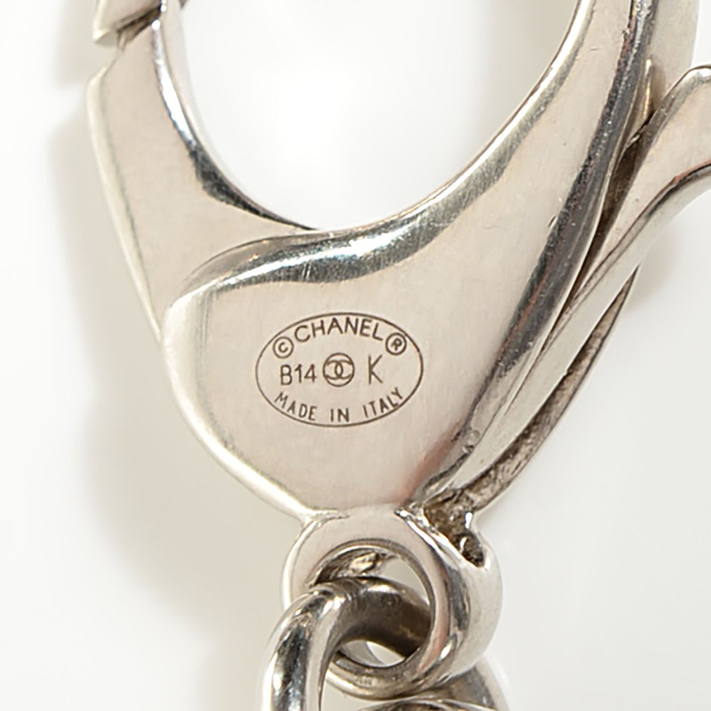 Tweed CC Oversized Padlock Chain Necklace Silver