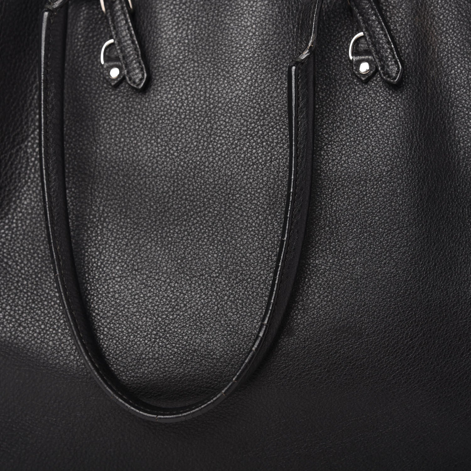 Balenciaga Grained Calfskin Silver Metallic Edge Hardware Papier A4 Tote Black 12 of 15