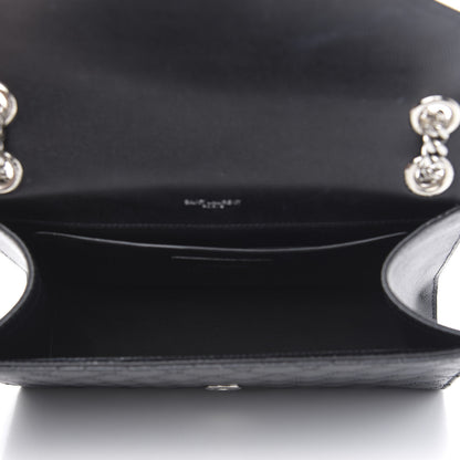 Saint Laurent Grain De Poudre Textured Mixed Matelasse Triquilt Medium Monogram Satchel Black 5 of 13