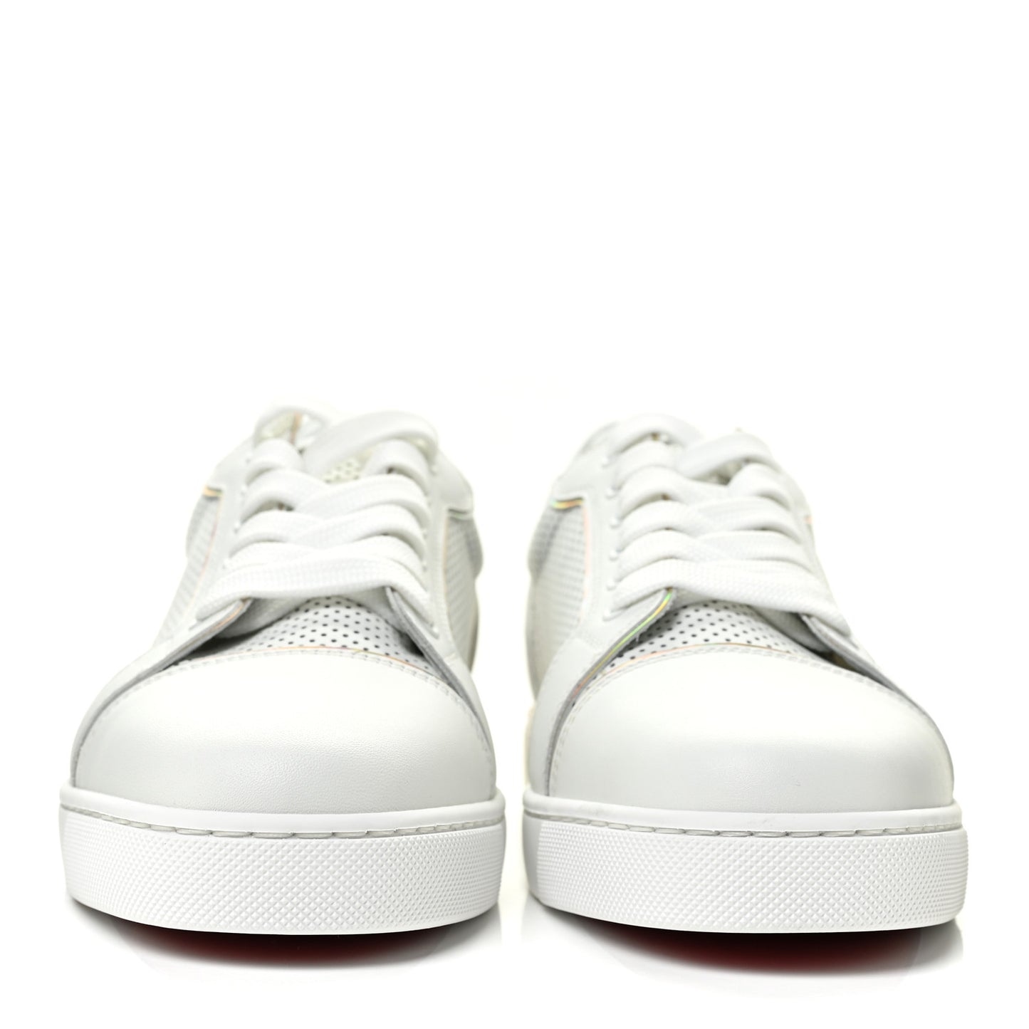 Calfskin Perforated Patent Vieira Flat Sneakers 38 White