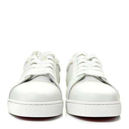 Christian Louboutin Calfskin Perforated Patent Vieira Flat Sneakers 38 White 2 of 10